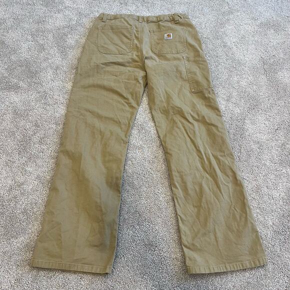 Carhartt Women's Khaki Tan Workpant Cargo Pants Bootcut Size 16 - Picture 8 of 11